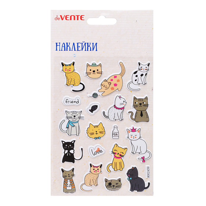 Наклейки мягкие "Кошечки" размер карточки 10x15 см, puff, объемные, многоразовые Наклейки мягкие "Кошечки" размер карточки 10x15 см, puff, объемные, многоразовые
