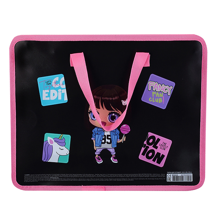 Фото к товару Папка для тетрадей, ИЗО и технологии "Fancy Girl" A4 (33,5x26x10 см) с текстильным расширен Папка для тетрадей, ИЗО и технологии "Fancy Girl" A4 (33,5x26x10 см) с текстильным расширен