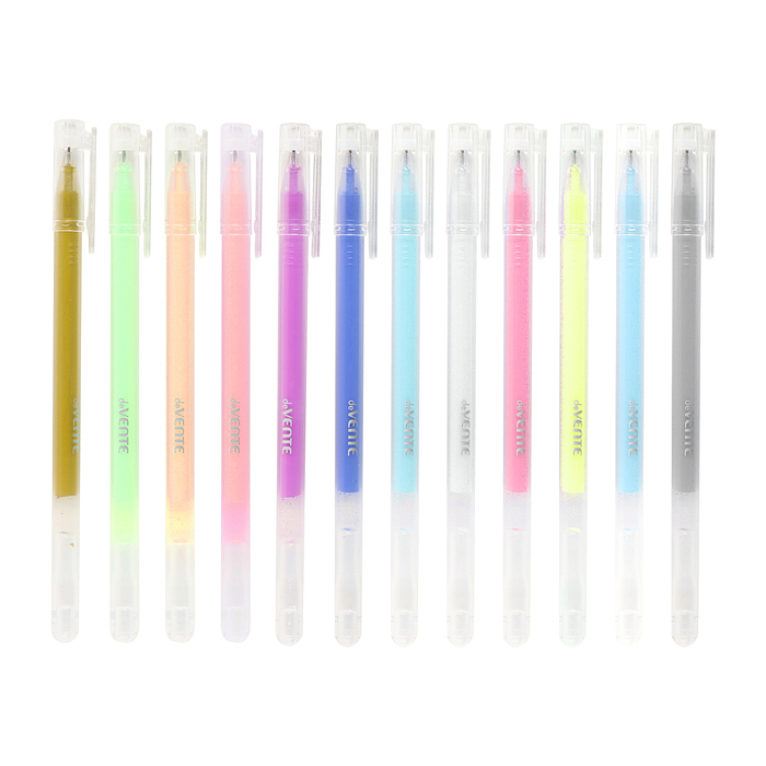 Фото к товару Набор ручек гелевых "Kilometrico" 12 пастельных цветов, подходят для рисования на черной бумаге Набор ручек гелевых "Kilometrico" 12 пастельных цветов, подходят для рисования на черной бумаге