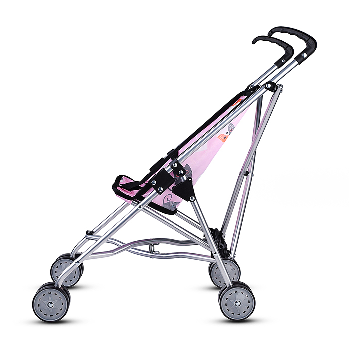 Коляская кукольная S9302 трость, металлическая, принт коты