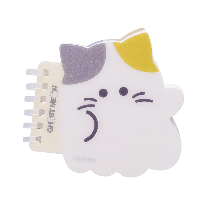 Блокнот А7 80л линейка "Ghost Meow" 95x92 белая бумага 80 г/м2 "Белый котёнок"