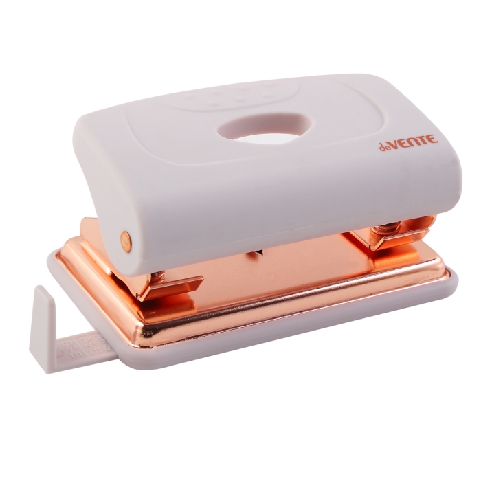 Дырокол "Esthetics" (12 листов) пластиковый с линейкой, в картонной коробке, цвет лавандово