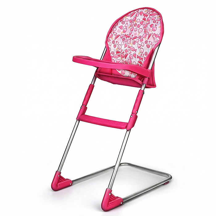 Стульчик для кормления кукольный 9630 металлический, принт сладости