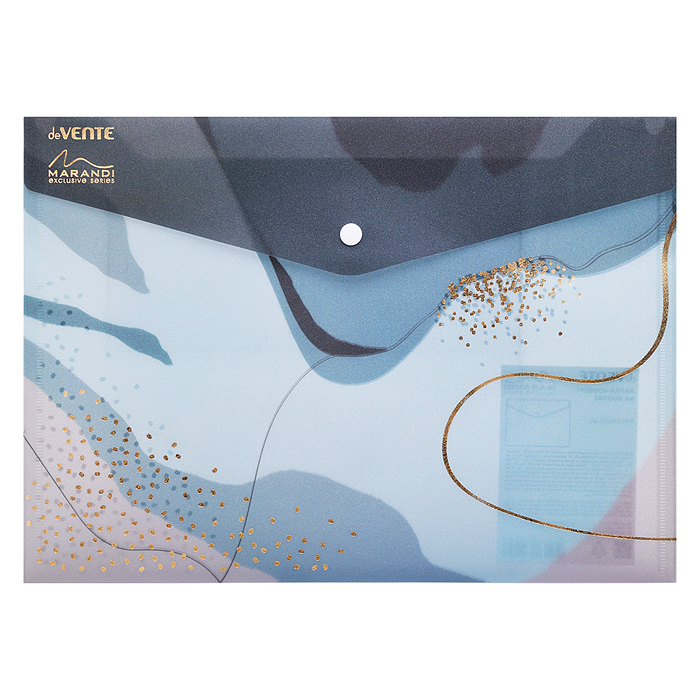 Папка-конверт на кнопке "Marandi. Sparkle" A4 (330x235 мм) 180 мкм, полупрозрачная искрящаяся 
