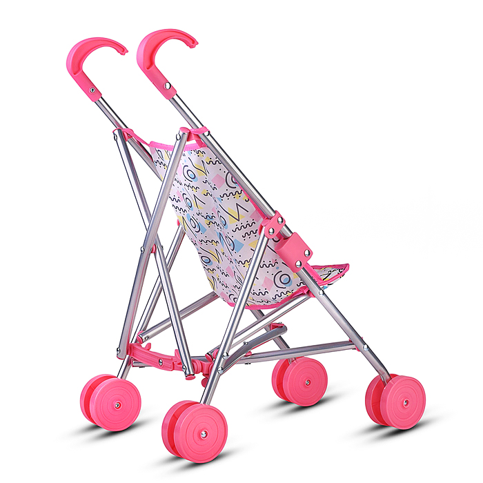 Коляская кукольная 9307 трость, металлическая