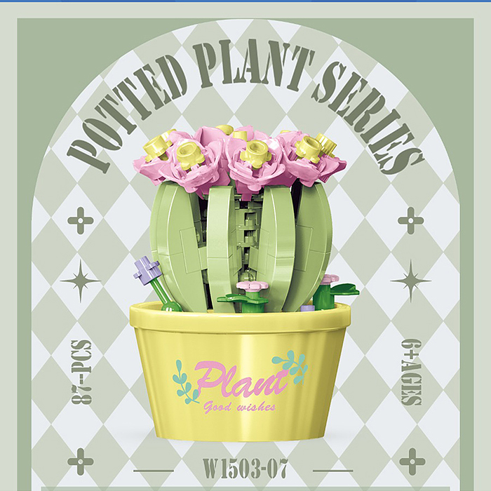 Конструктор W1503-07 "Цветок" (87 дет.) в коробке