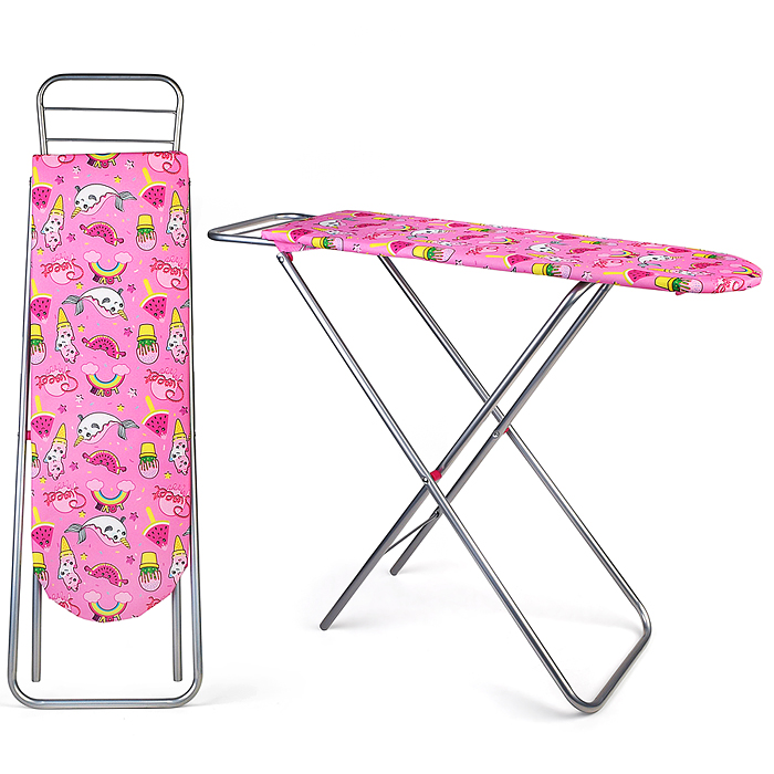 Доска для глажения 9327 металлическая, принт розовый мир