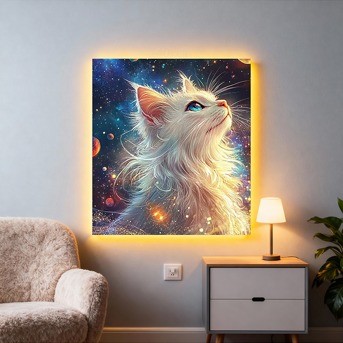 Мозаика алмазная MKA2020-70 "Мечта кошечки" (светится в темноте) 20*20 см.