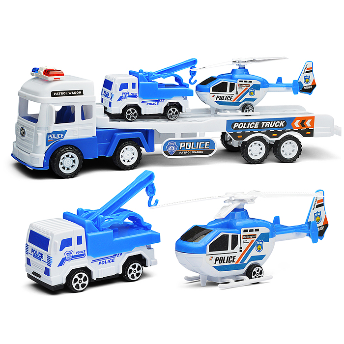 Автовоз 565-155A "Полиция" с техникой, под колпаком