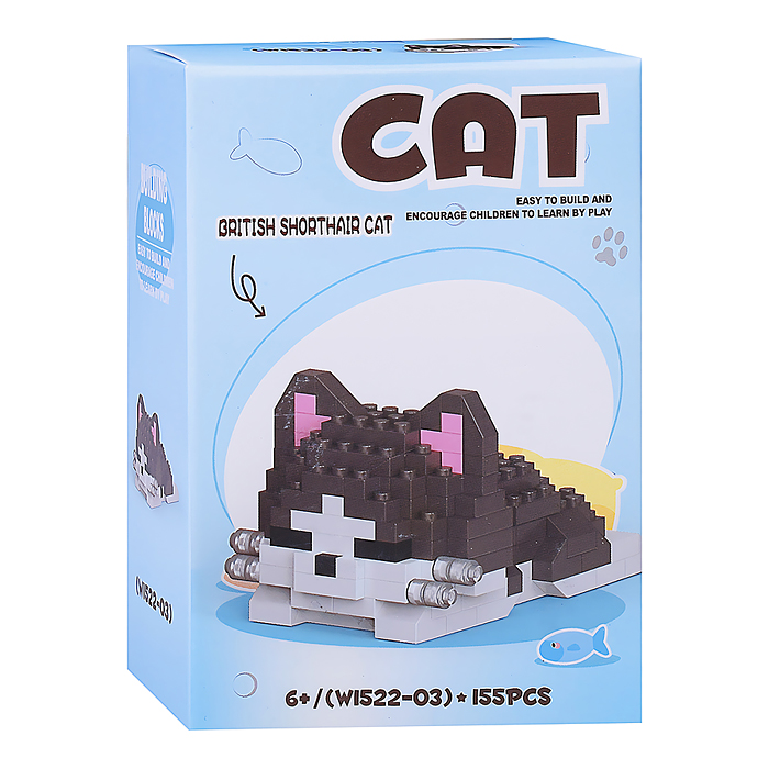 Конструктор W1522-03 "Кошка" (155 дет.) в коробке
