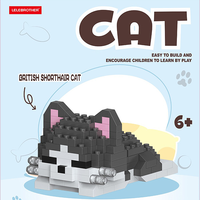 Конструктор W1522-03 "Кошка" (155 дет.) в коробке