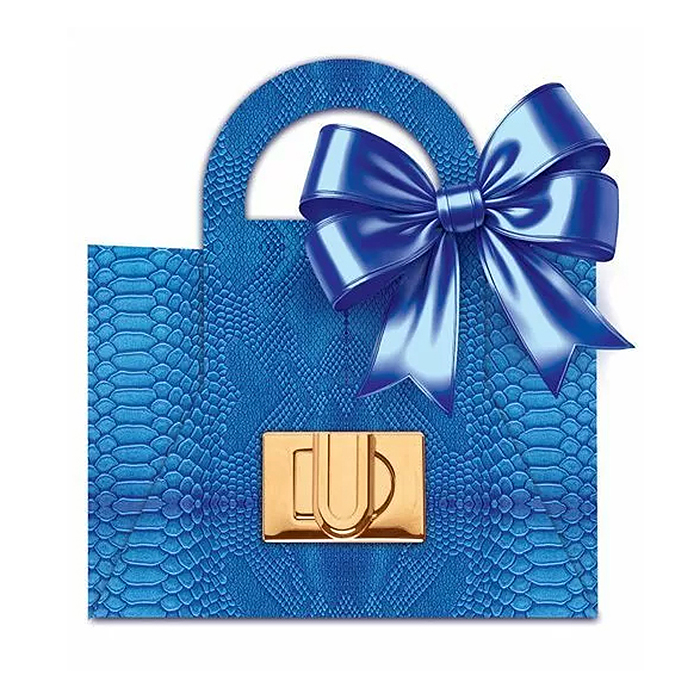 Конверт для денег "Сумочка "Ультрамарин" с атласной лентой"