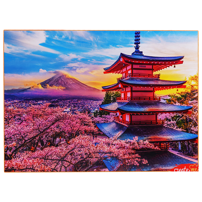 Пазлы 1000 "Япония закат над горой Фудзи"