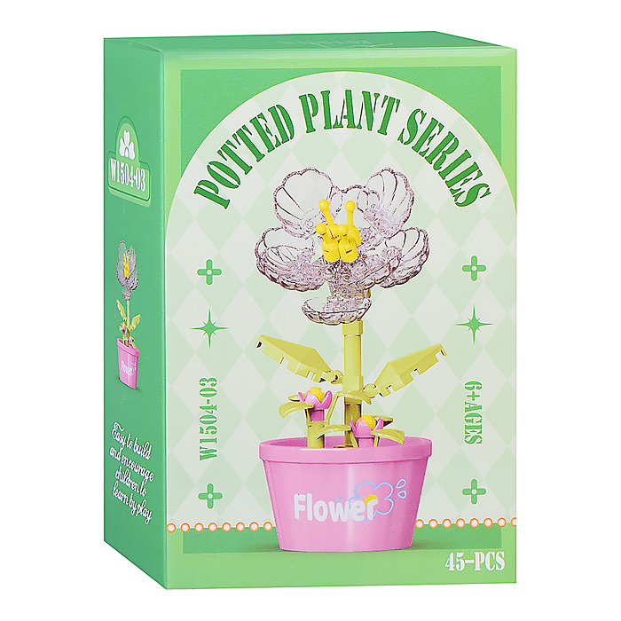 Конструктор W1504-03 "Цветок" (45 дет.) в коробке