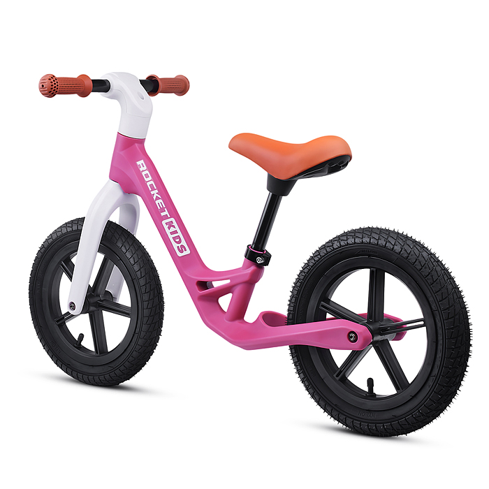 Беговел 12" Rocket, колеса надувные, рама нейлон, цвет розовый