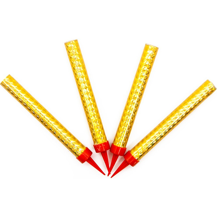 Свеча Фонтан для торта, Золото, 10 см, 4 шт.