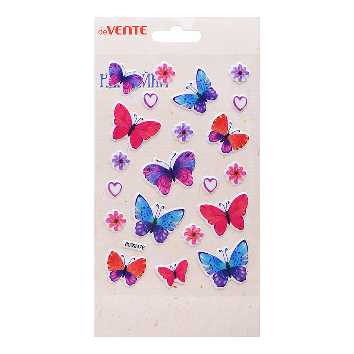 Наклейки мягкие "Бабочки" размер карточки 10x15 см, puff, объемные, многоразовые Наклейки мягкие "Бабочки" размер карточки 10x15 см, puff, объемные, многоразовые