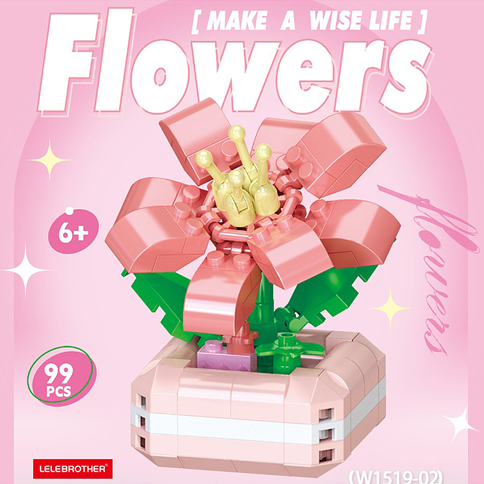 Конструктор W1519-02 "Цветок" (99 дет.) в коробке