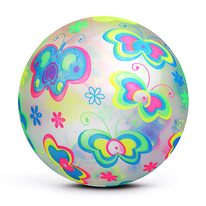 Мяч надувной детский PVC 00-8110 "Яркие бабочки" 22см 