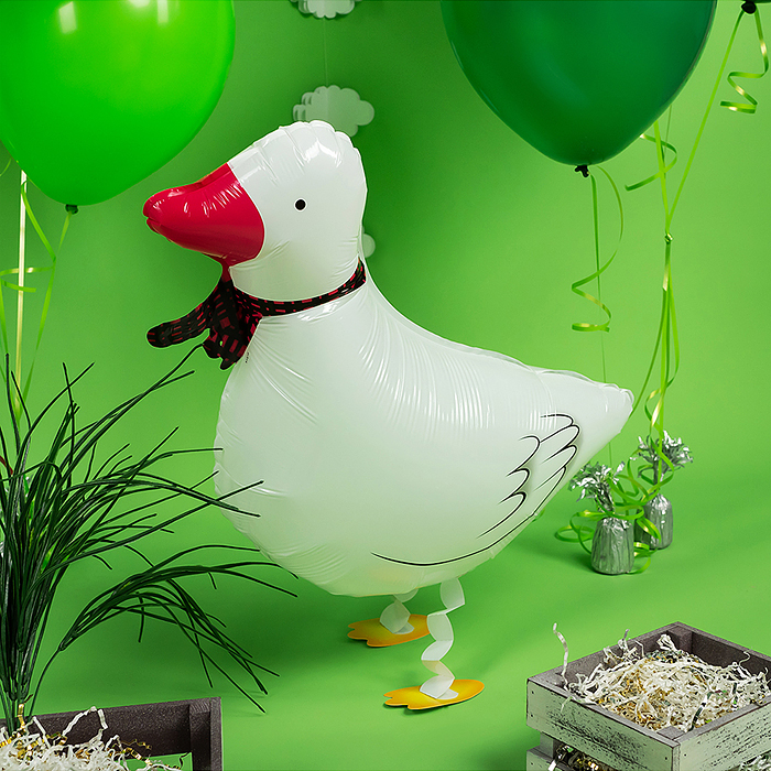 Шар (24''/61 см) Ходячая Фигура, Гусь, Белый, 1 шт. в уп.