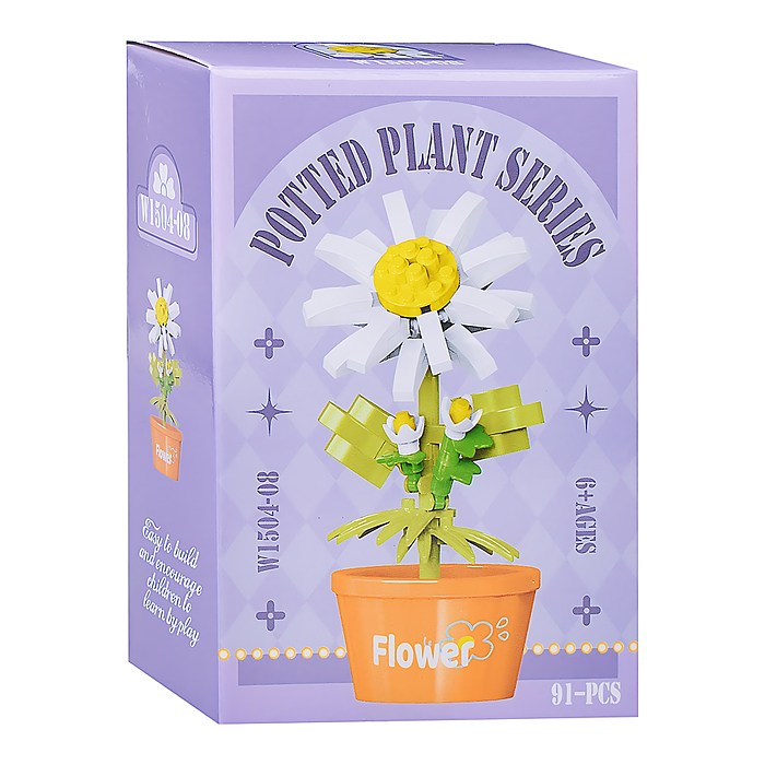 Конструктор W1504-08 "Ромашка" (91 дет.) в коробке