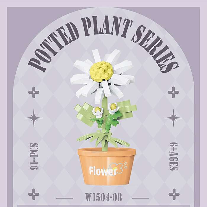 Конструктор W1504-08 "Ромашка" (91 дет.) в коробке