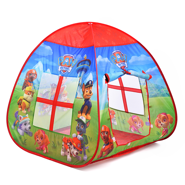 Фото к товару Детская игровая палатка "Щенячий патруль" с тоннелем в сумке Детская игровая палатка "Щенячий патруль" с тоннелем в сумке