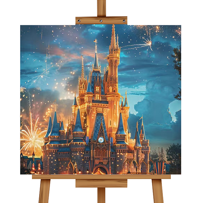 Мозаика алмазная MKA2020-73 "Новогодняя ночь" (светится в темноте) 20*20 см.