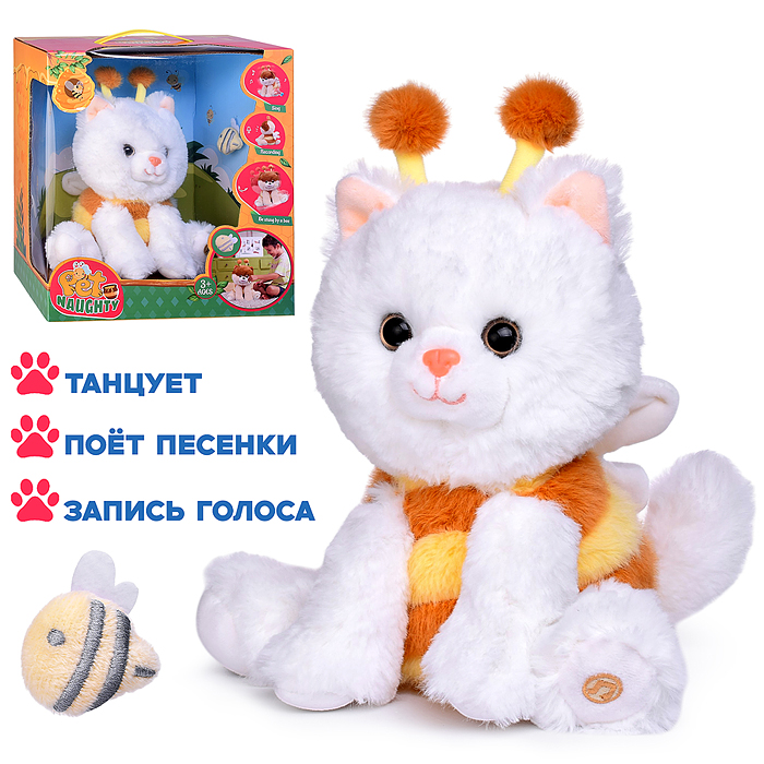 Кот 933-180E "Пчелёнок" на батарейках, в коробке