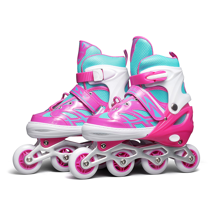 Ролики детские, размер L (цвет розовый) Ролики детские, размер L (цвет розовый)