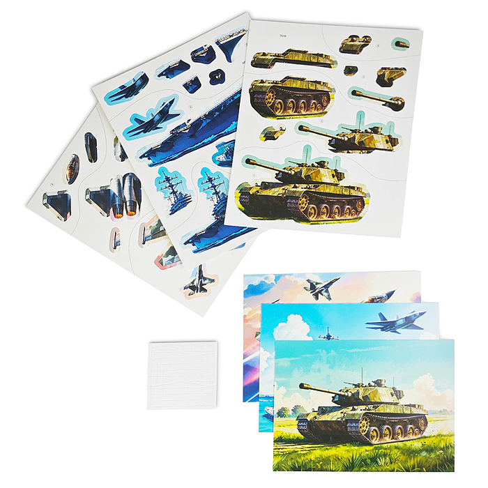 3Д аппликация. Танк. Истребитель. Авианосец