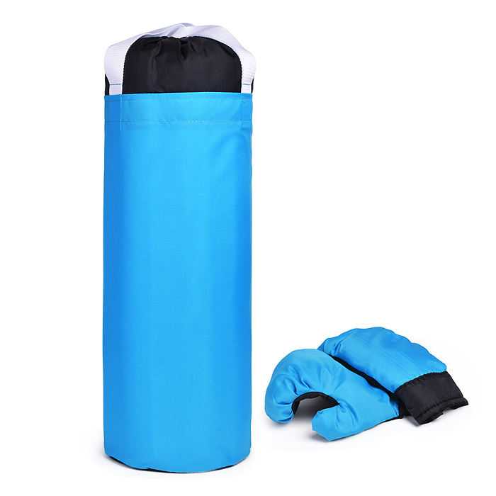 Набор детский игровой (перчатки, груша 60 см.) Оксфорд (черно-голубой)