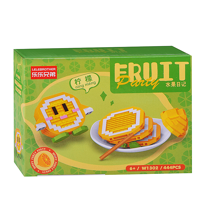 Конструктор W1302 "Весёлый лимон" (444 дет.) в коробке