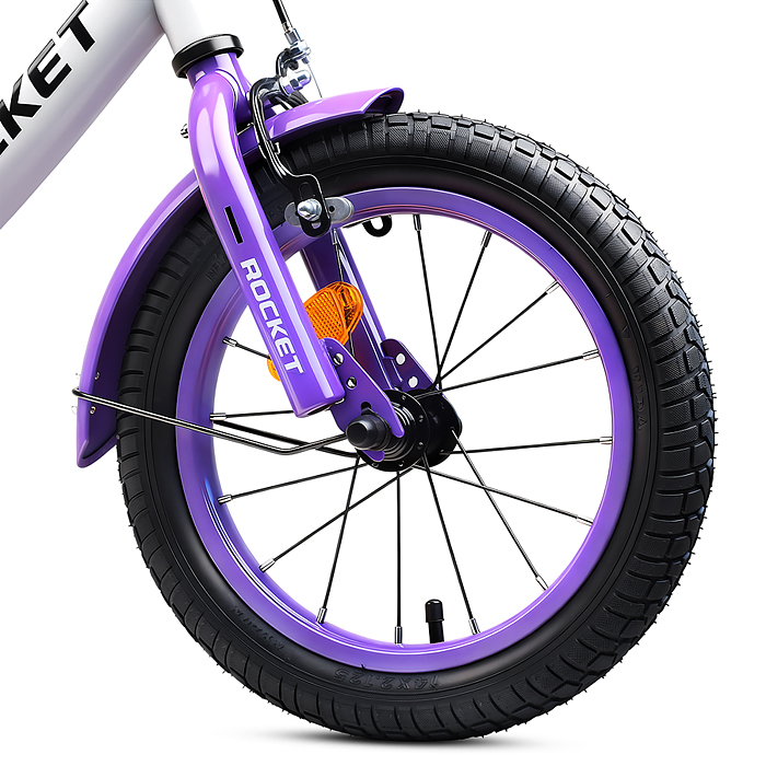 Велосипед 12" Rocket Gem, цвет белый/фиолетовый