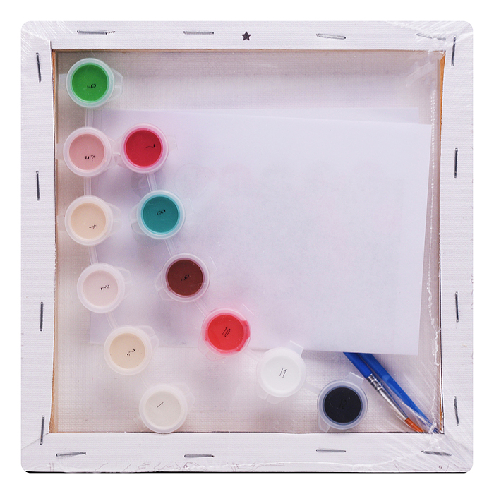 Картина по номерам "Милашка с котёнком" 20х20см