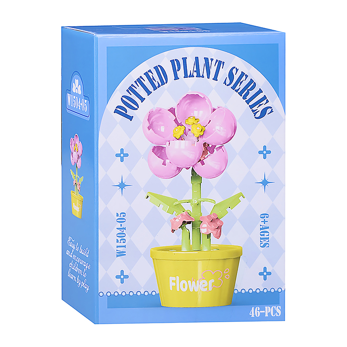 Конструктор W1504-05 "Цветок" (46 дет.) в коробке