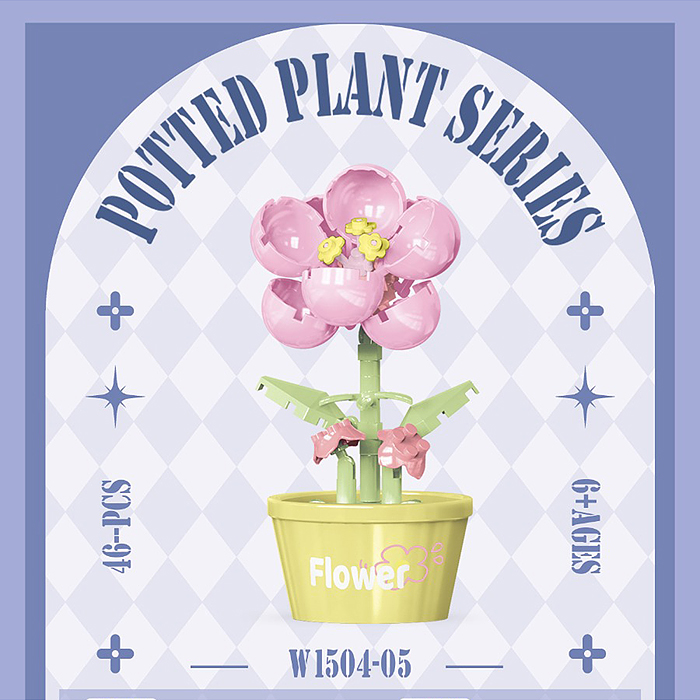 Конструктор W1504-05 "Цветок" (46 дет.) в коробке