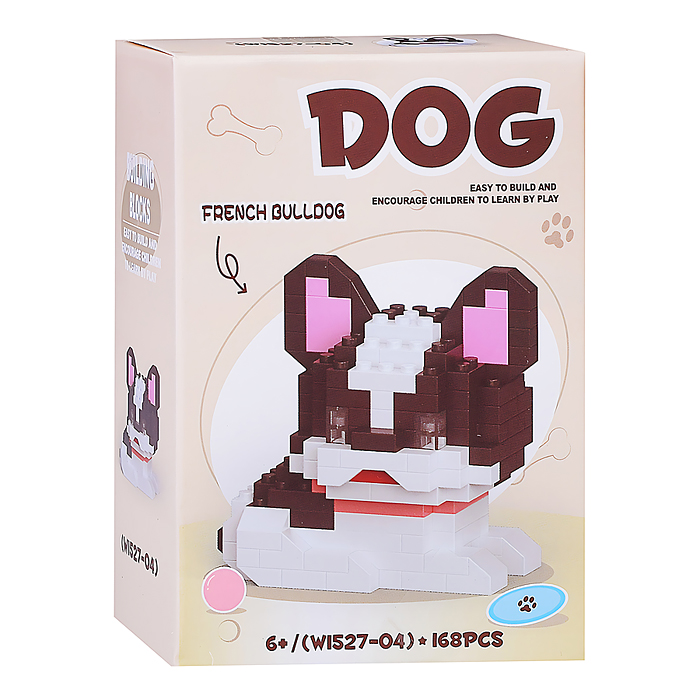 Конструктор W1527-04 "Черно-белый пёс " (168 дет.) в коробке