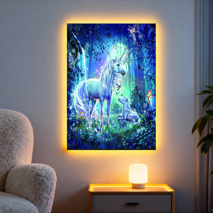 Мозаика алмазная MKA3020-131 "Грациозный единорог" (светится в темноте) 20*30см.