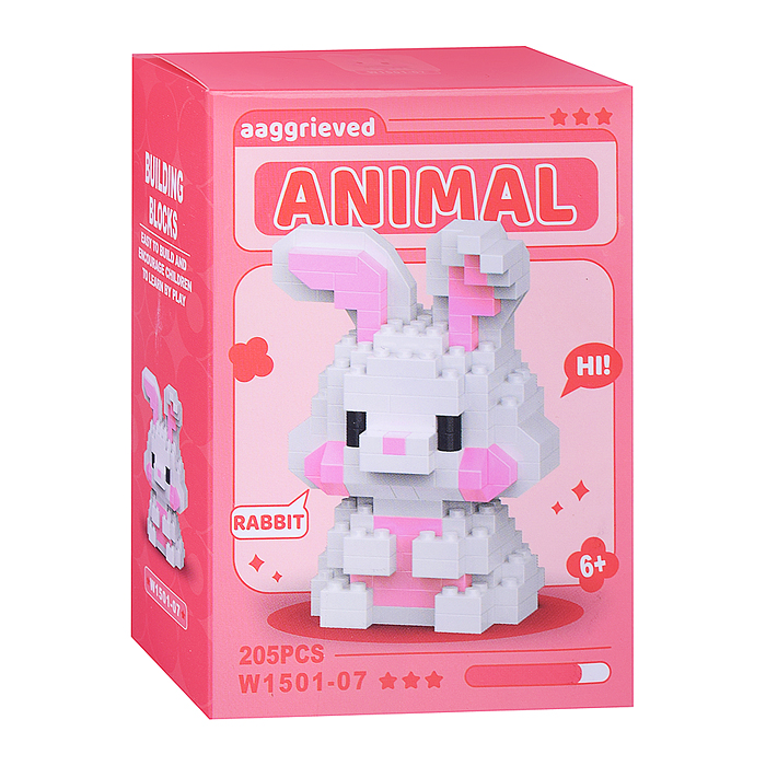 Конструктор W1501-07 "Кролик" (205 дет.) в коробке