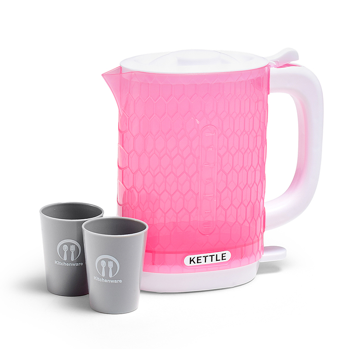 Бытовая техника HJ634 "Электрический чайник с кружками" в коробке (цвет розовый)