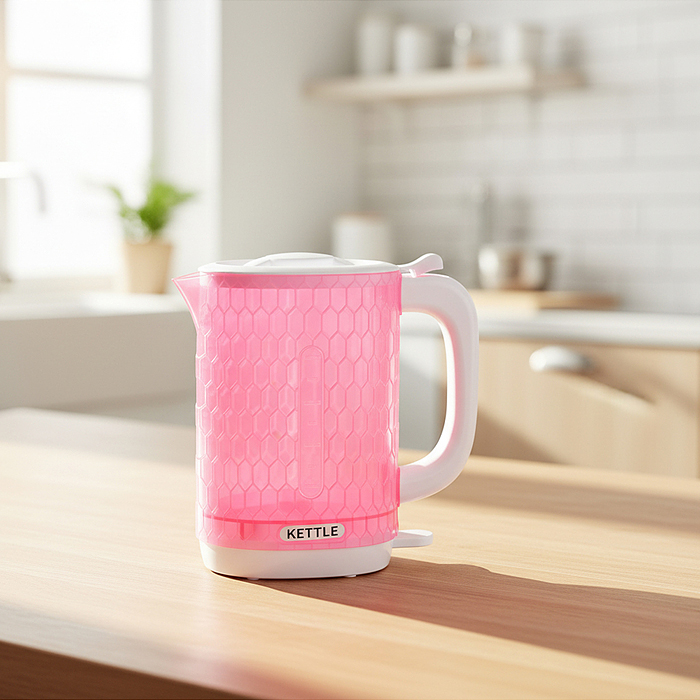 Бытовая техника HJ634 "Электрический чайник с кружками" в коробке (цвет розовый)