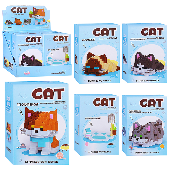 Конструктор W1522 "Забавные кошечки" ( в ассортименте) в коробке
