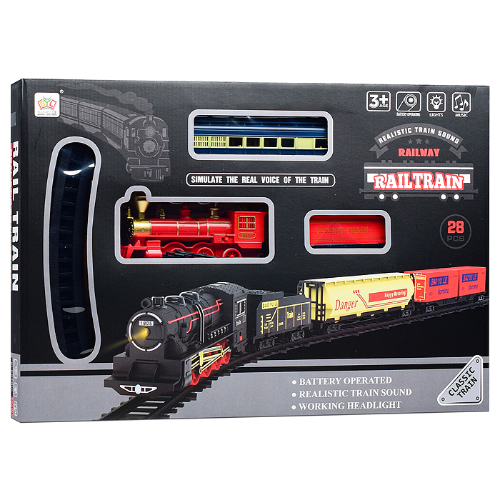 Фото к товару Железная дорога 1018-11B "Классический маршрут 2" (свет, звук) в коробке Железная дорога 1018-11B "Классический маршрут 2" (свет, звук) в коробке