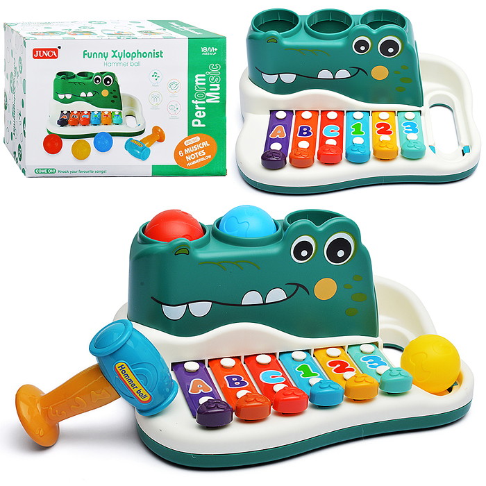 Металлофон RJ6807A "Крокодил" в коробке