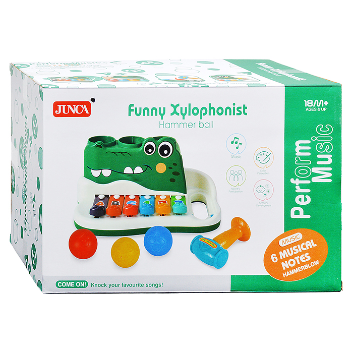 Металлофон RJ6807A "Крокодил" в коробке