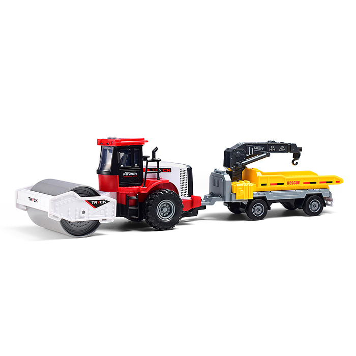 Машина KLX900-28 "Каток с прицепом" 1:43 (свет,звук) в коробке