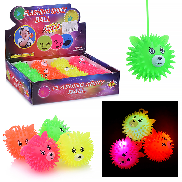 Игрушка-пищалка 00-1165 "Веселые мордашки" (7,5 см) со светом, в коробке