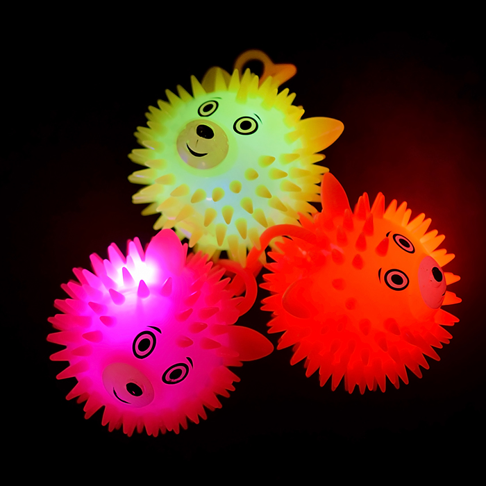 Игрушка-пищалка 00-1165 "Веселые мордашки" (7,5 см) со светом, в коробке