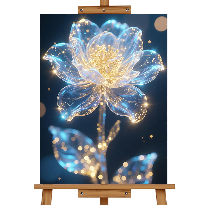 Мозаика алмазная MKA3020-191 "Волшебный цветок" (светится в темноте) 30*20 см.